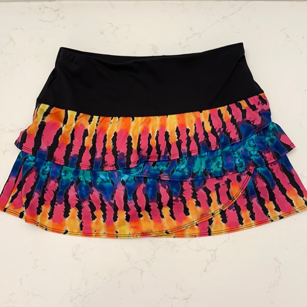 Tie dye lucky in love tennis skirt